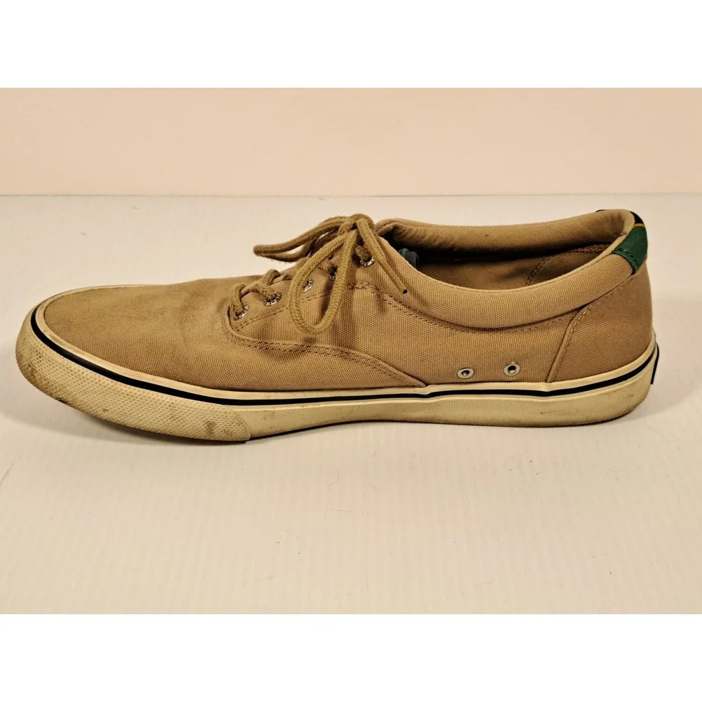 Sperry Top-Sider Striper II CVO Tan Canvas Sneakers Mens 13 STS21430 Khaki Shoe